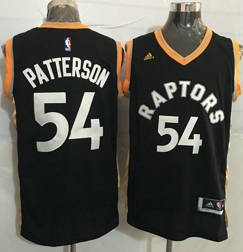 Raptors #54 Patrick Patterson Black Gold Stitched NBA Jersey