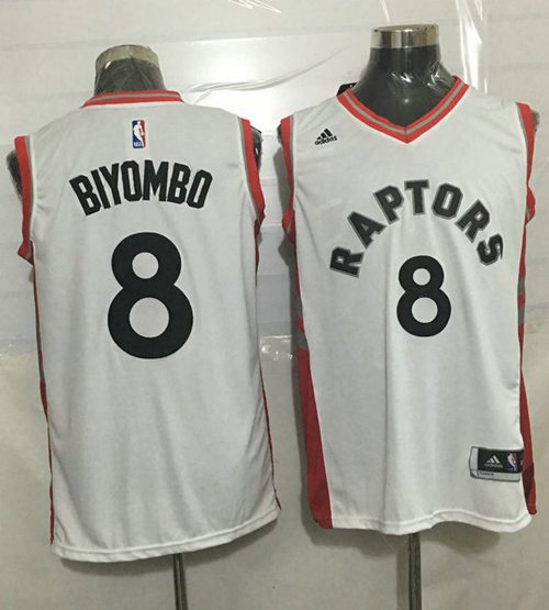 Raptors #8 Bismack Biyombo White Stitched NBA Jersey