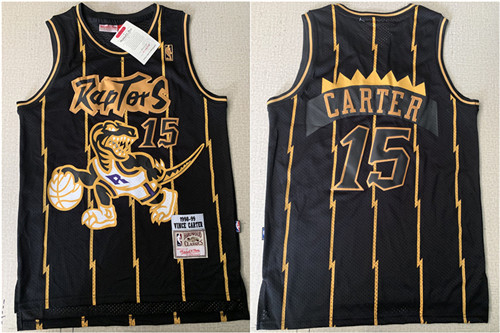 Raptors 15 Vince Carter Black 1998-99 Hardwood Classics Mesh Jersey
