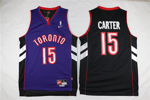 Raptors 15 Vince Carter Black Purple Nike Mesh Swingman Jersey