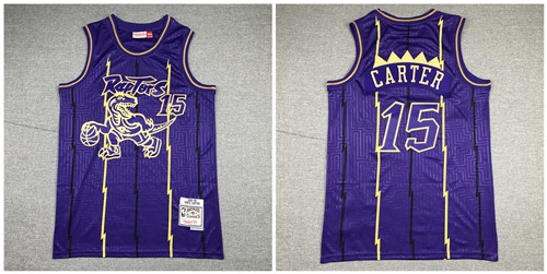 Raptors 15 Vince Carter Purple 1998-99 Hardwood Classics Jersey