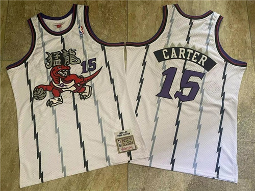 Raptors 15 Vince Carter White 1998-99 Hardwood Classics Jersey
