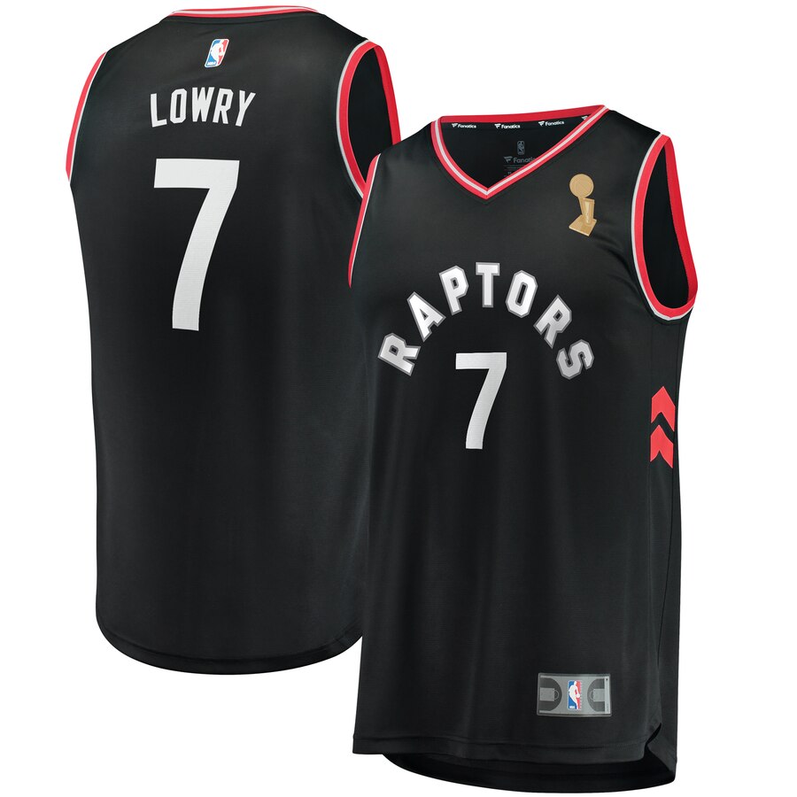 Raptors 7 Kyle Lowry Black 2019 NBA Finals Champions Swingman Jersey