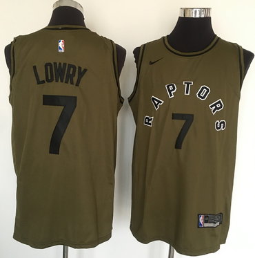 Raptors 7 Kyle Lowry Olive Nike Swingman Jersey