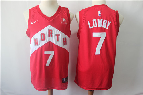 Raptors 7 Kyle Lowry Red 2018-19 Earned Edition Nike Swingman Jersey