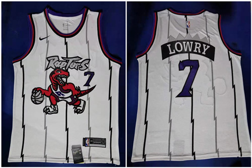 Raptors 7 Kyle Lowry White Nike Swingman Jersey