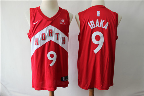 Raptors 9 Serge Ibaka Red Earned Edition Nike Swingman Jersey