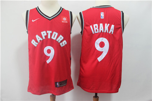 Raptors 9 Serge Ibaka Red Nike Swingman Jersey