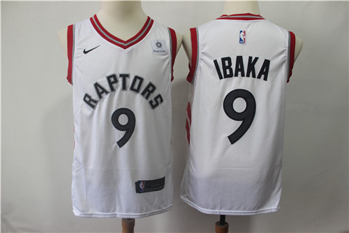 Raptors 9 Serge Ibaka White Nike Swingman Jersey