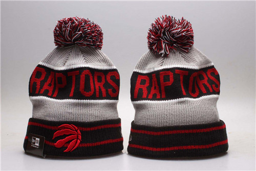 Raptors Black Banner Block Cuffed Pom Knit Hat YP
