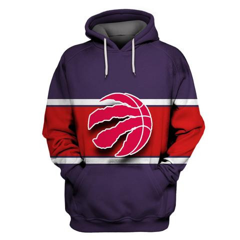 Raptors Purple All Stitched Hooded Sweatshirt