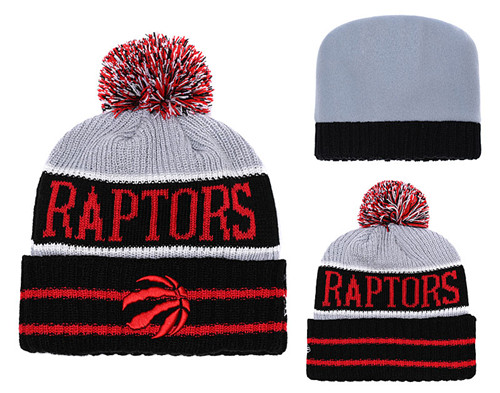 Raptors Team Logo Red Pom Knit Hat YD