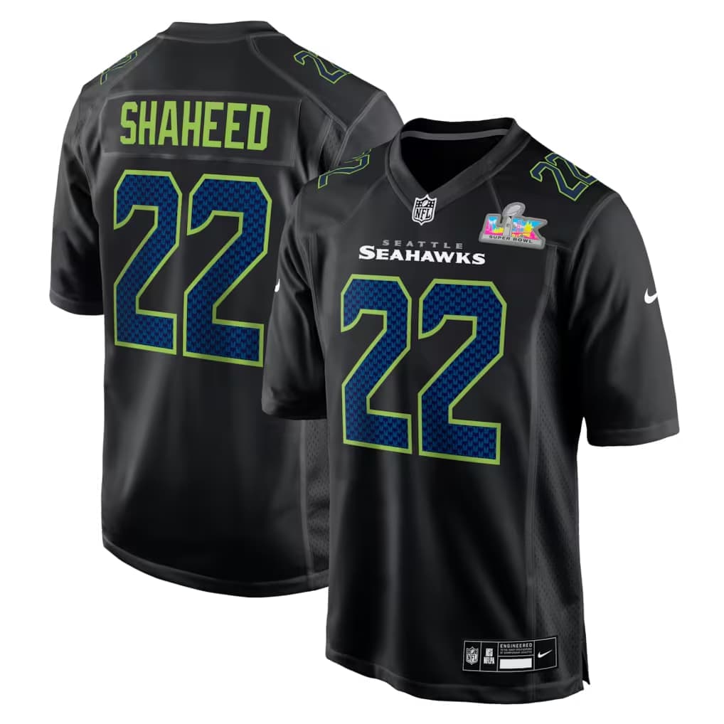 Rashid Shaheed Seattle Seahawks Nike Super Bowl LX Patch Carbon Fashion Game Jersey - Black
