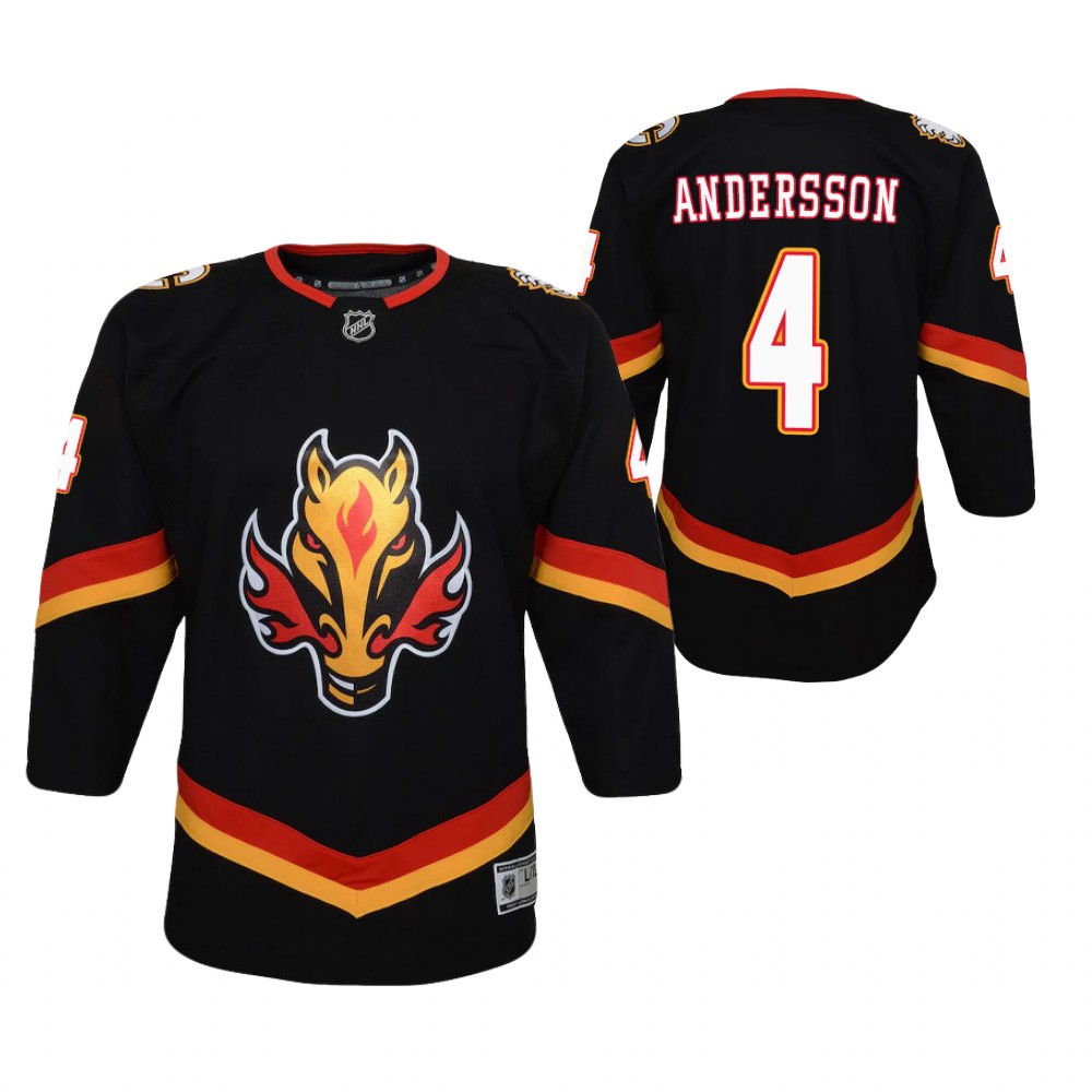 Rasmus Andersson Calgary Flames 2021 Reverse Retro Black Youth Jersey Replica