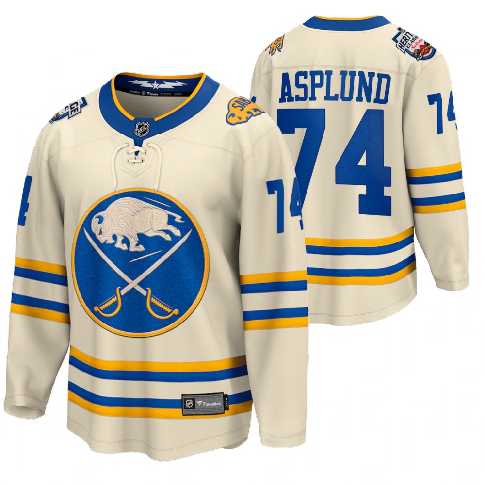 Rasmus Asplund Buffalo Sabres 2022 Heritage Classic Cream Jersey