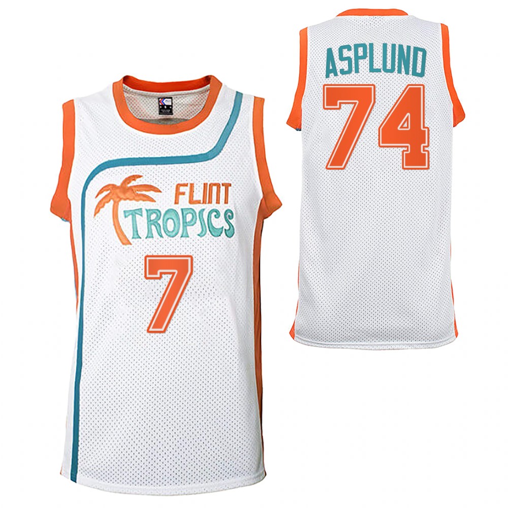 Rasmus Asplund Sabres Flint Tropics Basketball Jersey White Semi-Pro