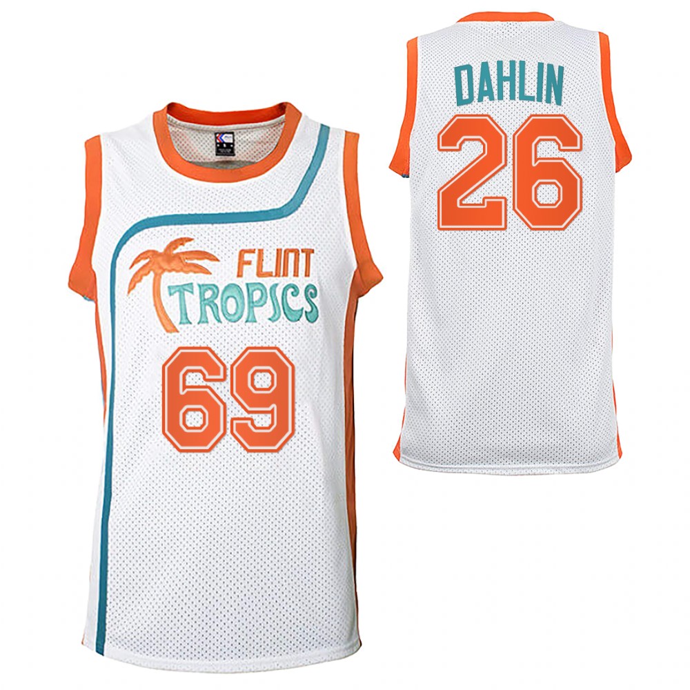 Rasmus Dahlin Sabres Flint Tropics Basketball Jersey White Semi-Pro