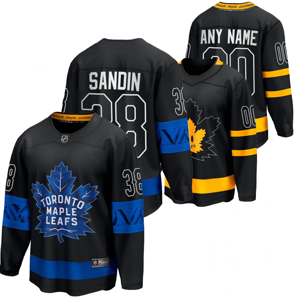 Rasmus Sandin Maple Leafs drew house Alternate Reversible Black Premier Jersey
