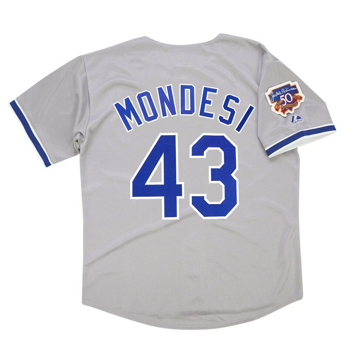 Raul Mondesi 1997 Los Angeles Dodgers Road Jersey w Jackie 50th Patch