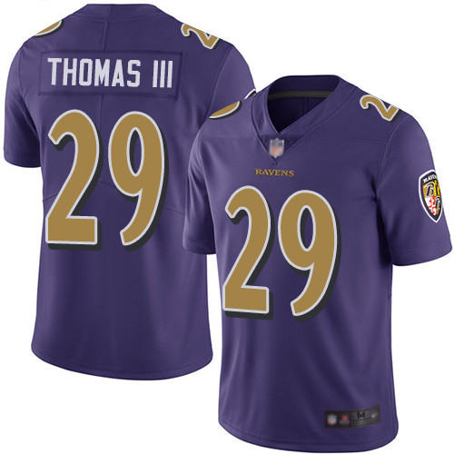 Ravens #29 Earl Thomas III Purple Men's Stitched Football Limited Rush Jersey