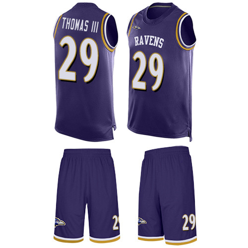 Ravens #29 Earl Thomas III Purple Team Color Men's Stitched Football Limited Tank Top Suit Jersey