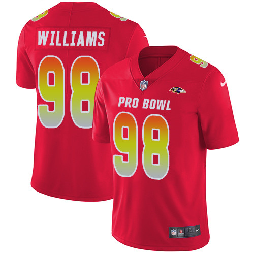 Ravens #98 Brandon Williams Red Men's Stitched Football Limited AFC 2019 Pro Bowl Jersey