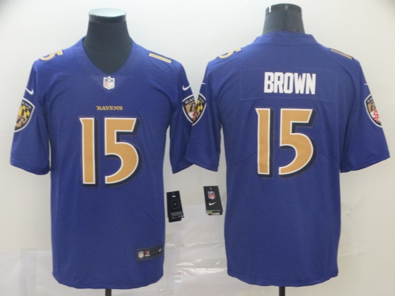 Ravens 15 Marquise Brown Purple Color Rush Limited Jersey