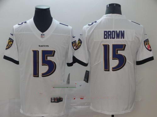 Ravens 15 Marquise Brown White Vapor Untouchable Limited Jersey