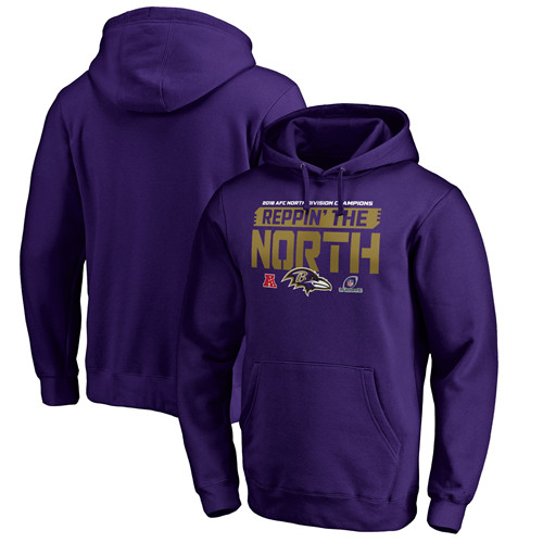 Ravens Purple 2018 NFL Playoffs Men's Pullover Hoodie