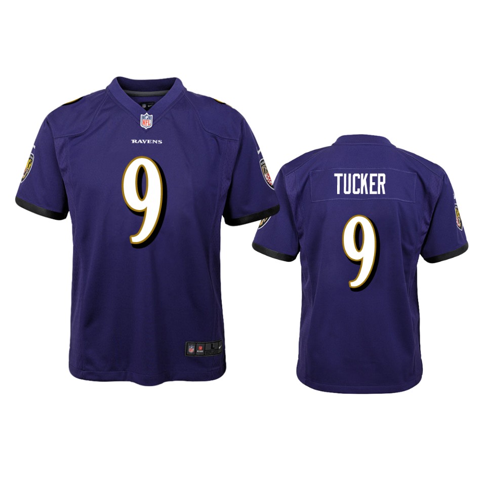Ravens Purple Justin Tucker Game Jersey Youth