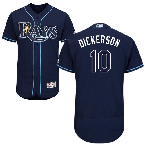Rays #10 Corey Dickerson Dark Blue Flexbase Authentic Collection Stitched MLB Jersey