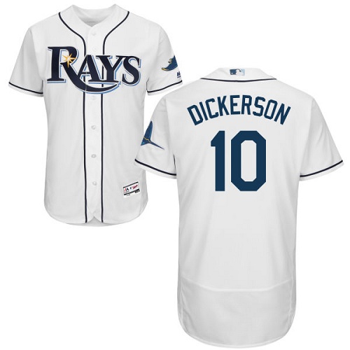 Rays #10 Corey Dickerson White Flexbase Authentic Collection Stitched MLB Jersey
