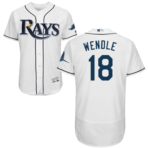 Rays #18 Joey Wendle White Flexbase Authentic Collection Stitched Baseball Jersey