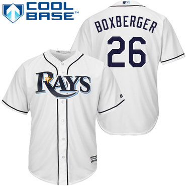 Rays #26 Brad Boxberger White Cool Base Stitched Youth MLB Jersey