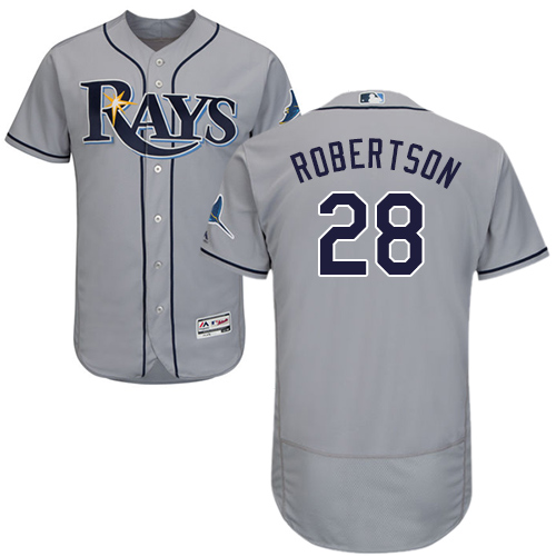 Rays #28 Daniel Robertson Grey Flexbase Authentic Collection Stitched Baseball Jersey