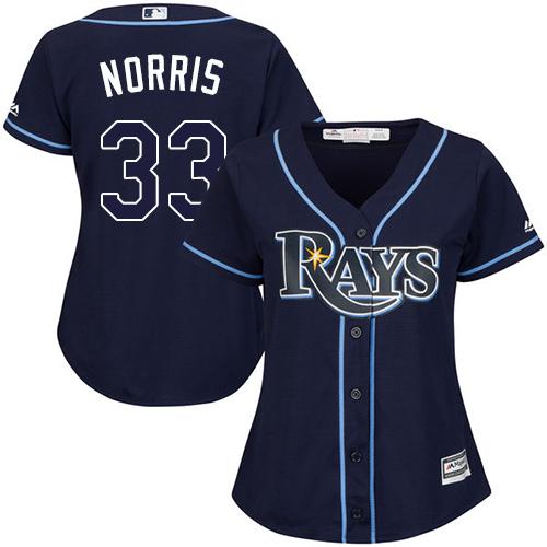 Rays #33 Derek Norris Dark Blue Alternate Women's Stitched MLB Jersey