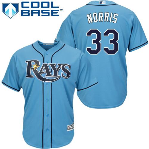 Rays #33 Derek Norris Light Blue Cool Base Stitched Youth MLB Jersey