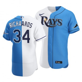 Rays #34 Trevor Richards Split White Blue Two-Tone Jersey