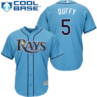 Rays #5 Matt Duffy Light Blue Alternate Women's Stitched MLB Jersey