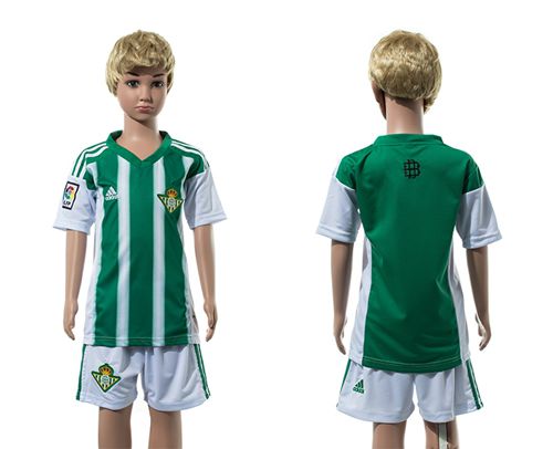 Real Betis Blank Home Kid Soccer Club Jersey
