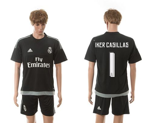 Real Madrid #1 Iker Casillas Black Soccer Club Jersey