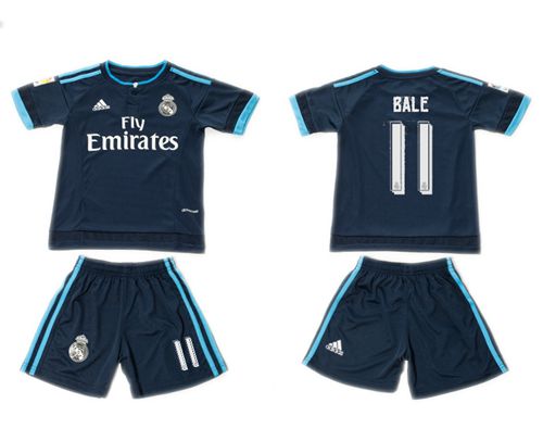 Real Madrid #11 Bale Dark Blue Kid Soccer Club Jersey