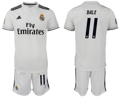 Real Madrid #11 Bale White Home Soccer Club Jersey