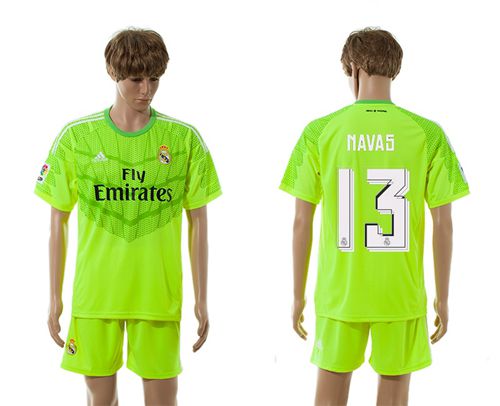 Real Madrid #13 Navas SHINY GREEN Soccer Club Jersey