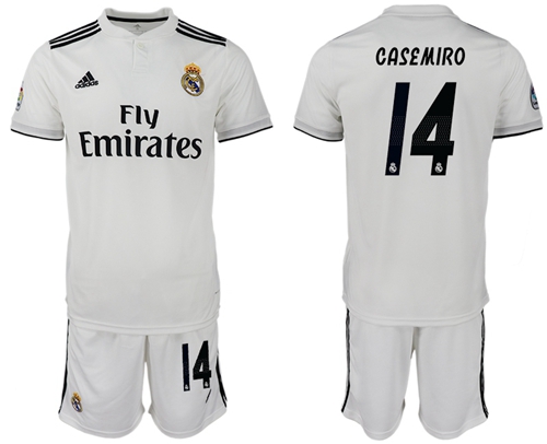 Real Madrid #14 Casemiro White Home Soccer Club Jersey