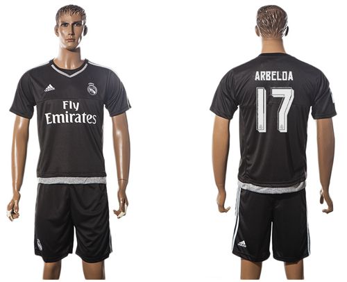 Real Madrid #17 Arbeloa Black Soccer Club Jersey