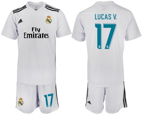 Real Madrid #17 Lucas V. White Home Soccer Club Jersey