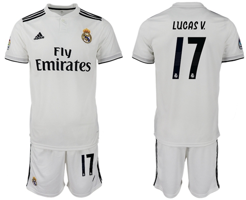 Real Madrid #17 Lucas V. White Home Soccer Club Jersey