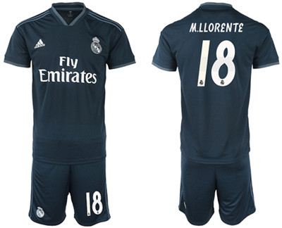 Real Madrid #18 M.Llorente Away Soccer Club Jersey
