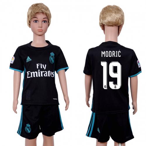 Real Madrid #19 Modric Away Kid Soccer Club Jersey